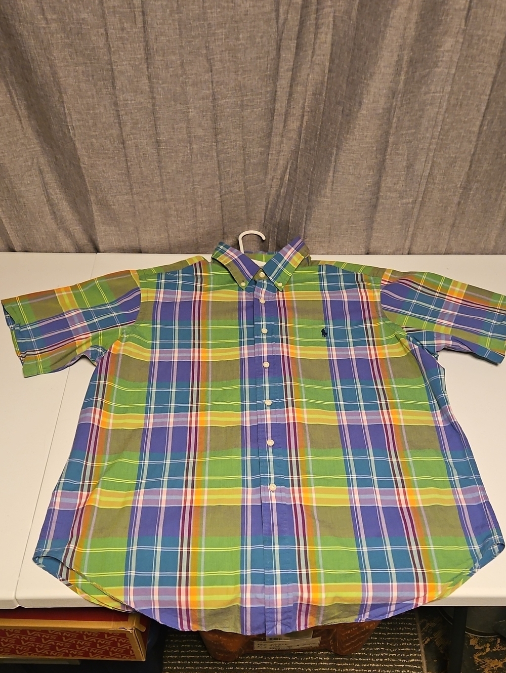 Ralph Lauren 90s-00 Madras Short-Sleeve Plaid Button-Down Shirt